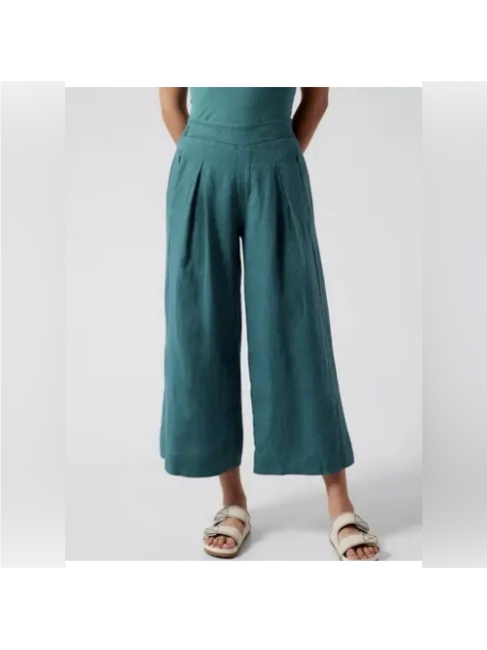 ATHLETA playa linen wide leg crop pants Sz 4 New with Tags